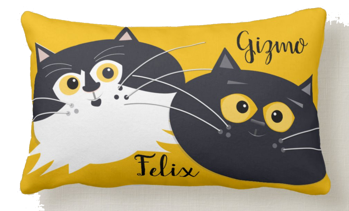 felix-gizmo-custom-illustration-cats-on-personalized-pillow