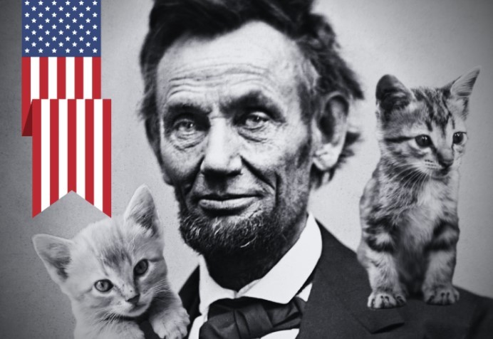 President Lincoln had a special affinity for stray cats and was known to bring them home on occasion; he doted on his cats Tabby and Dixie.